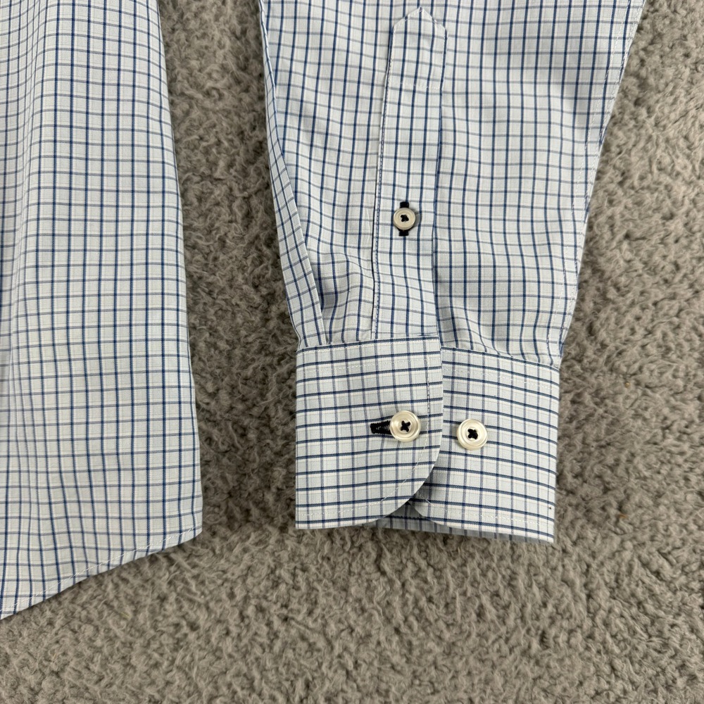 UNTUCKit Shirt Men L Blue Check Button Down Long Sleeve Wrinkle Free Regular Fit - Picture 4 of 11